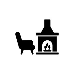 Cozy Chair by Fire for Warmth and Relaxation in Winter