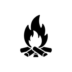 Campfire with Wood Logs for Outdoor Camping and Warmth