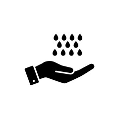 Rain Falling on Open Palm for Embracing Nature