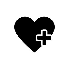 Heart with Plus Sign Inside for Health and Wellness