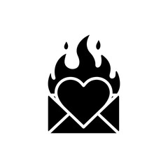 Heart Surrounded by Flames for Passion and Intensity