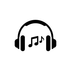 Headphones with Music Notes for Listening to Melodies