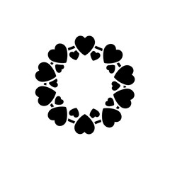 Wreath Made of Hearts for Romantic Decoration and Love Symbol