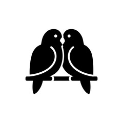 Lovebird Pair Perched Together on Branch for Romantic Vibe