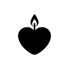 Heart-Shaped Candle Burning with a Romantic Glow