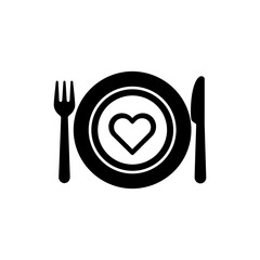 Heart-Shaped Food on a Dinner Plate for Romantic Celebration