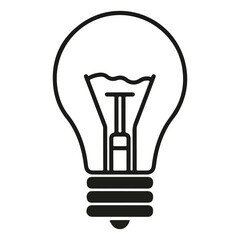 Simple Light Bulb Icon Represents a Bright Idea and Innovation with Bold Lines and a Clean Design Scheme