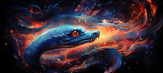 Galaxy Version of electric eels world,ai generative