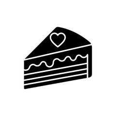 Cake Slice with Heart-Shaped Layers for Special Occasion