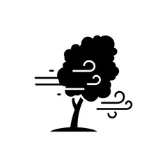 Windy Tree with Tilted Trunk in Rugged Natural Landscape