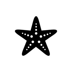 Starfish with Five Thick Arms Marine Animal Silhouette Icon