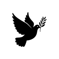 Dove Flying with Olive Branch Symbolizing Peace and Harmony