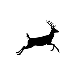 Deer Running Across Field in Natural Outdoor Landscape Scene