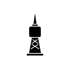 Obraz premium Futuristic TV tower with wide base and needle shaped needle top