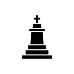 Tiered base tower with cross symbol and classic architectural design