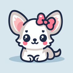 Chihuahua logo vector illustration template. simple lettering design icon of cute animals