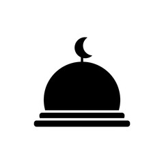 Dome with Crescent Moon on Top Islamic Architectural Symbol