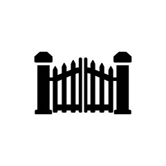 Flat Top Gate with Twin Posts Architectural Entrance