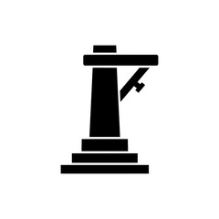 Base Monument with Cross Bracket Architectural Landmark Icon