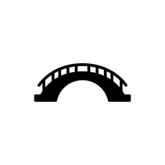 Arched Footbridge with Stair-Style Ascent Icon Representing Pedestrian Bridge