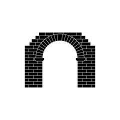 Fototapeta premium Ancient stone archway with brick pattern and weathered design icon