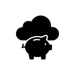 Piggy Bank Under Cloud Savings and Financial Security Icon