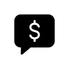 Dollar Sign in Speech Bubble Financial Communication Icon