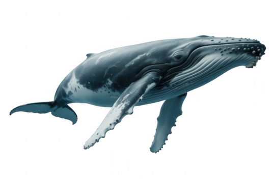 Humpback whale swimming gracefully flippers extended serene scene