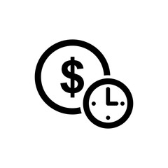 Dollar Circle and Clock Financial Time Management Icon