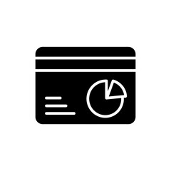 Credit card with pie graph showing financial data analysis