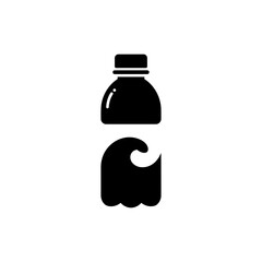 Water Wave Inside Bottle Icon Symbolizing Fresh and Clean Hydration
