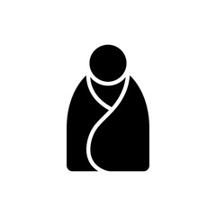 Person Wrapped in Cozy Blanket Warm Comfort Icon