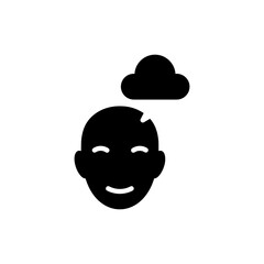 Relaxed Face With Dream Cloud Above