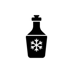 Chill Bottle Icon with Snowflake Cooling Symbol
