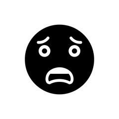 Fototapeta premium Trembling mouth with widened eyes showing shock and fear expression