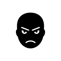 Suspicious glare with narrowed eyelids facial expression