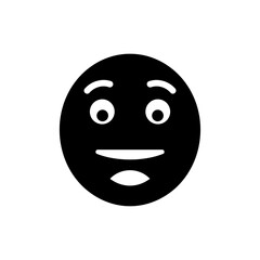 Fototapeta premium Stunned grin with shaky pupils showing nervousness and unease
