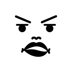 Pouting Face with Lips Pushed Out Showing Displeasure