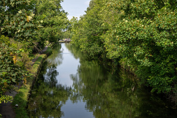 Southall, Greater London, UK: The Grand Union Canal at Southall in London between Norwood Top Lock and Norwood Bottom Lock.