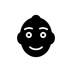 Peaceful Face with Slight Grin Showing Calm Happiness