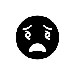 Panicked face with shaky eyes showing extreme anxiety and fear