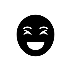 Open-mouthed laughter with squinting eyes joyful happy expression