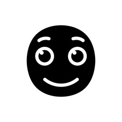 Person with innocent wide-eyed smile expressing happiness