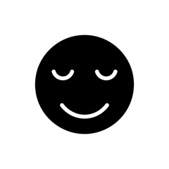 Fototapeta premium Peaceful happy face with eyes closed gently and a soft smile