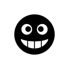 Goofy teeth grin with bug eyes showing silly and exaggerated expression