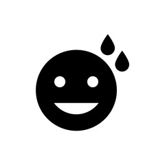 Character Grinning Face With Two Sweat Drops Nervous Smile