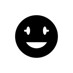 Giddy face with bouncing eyes expressing excitement and joy