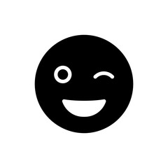 Obraz premium Giggling Face with One Eye Shut Expressing Cheeky Amusement and Fun