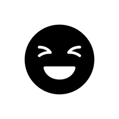 Delighted look with squinting grin joyful expression