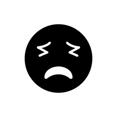 Character Cringing Face With Tight Lipped Mouth Expression